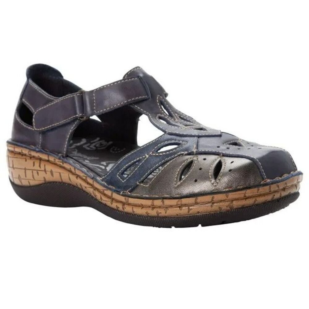 Propet WSA003L Jenna Sandals Leather T-Strap Casual Womens Size 12 Wide